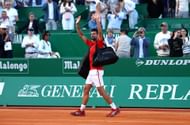 Novak Djokovic waves goodbye to the crowd after his semi-final loss at the Monte Carlo Masters